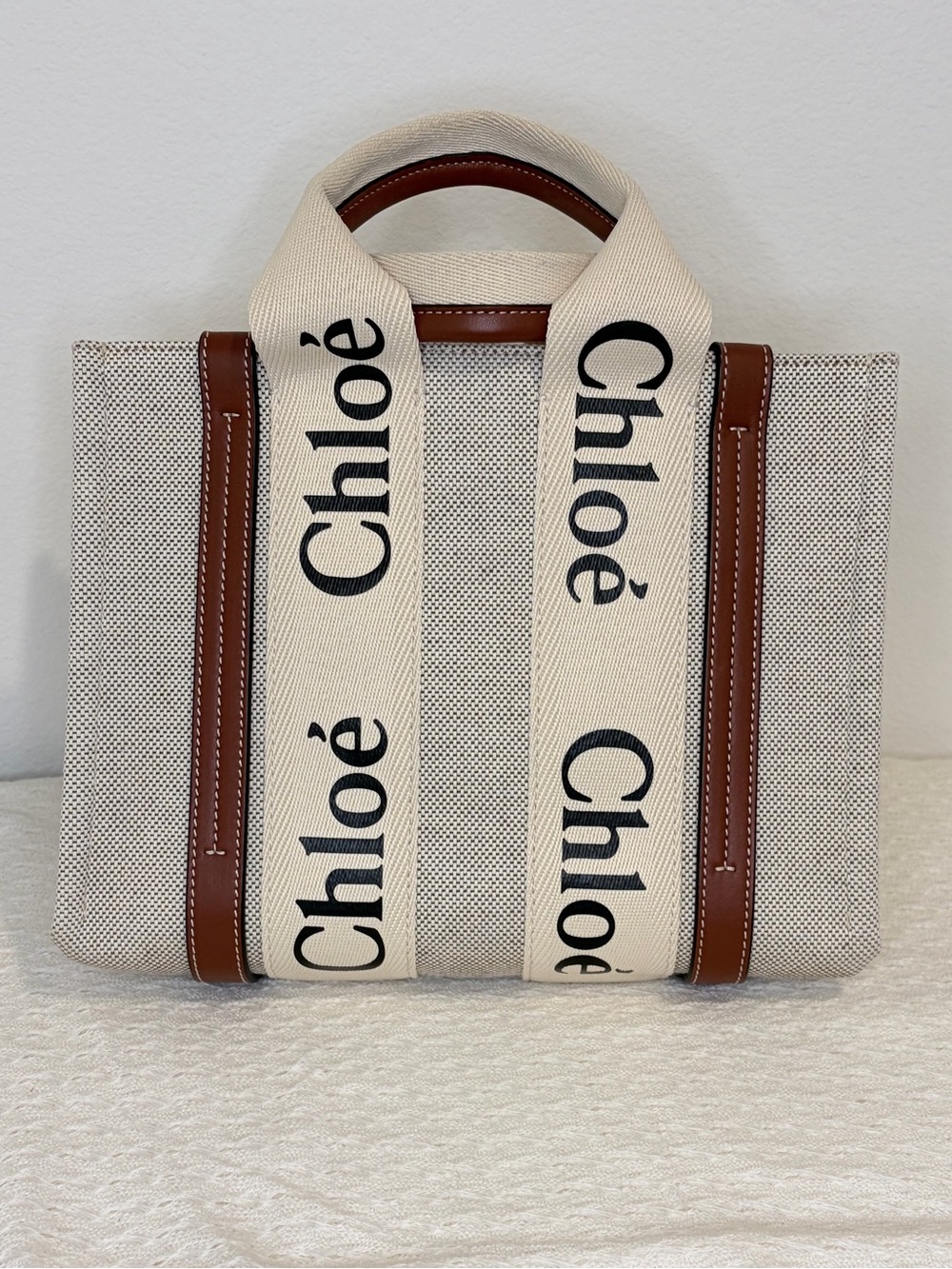 Authentic Chloé Small Woody Tote Bag + Dust Bag